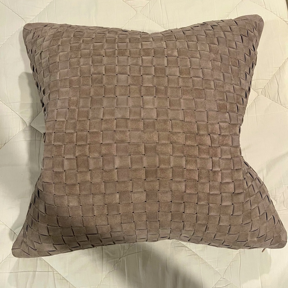 Restoration hardware suede woven pillow